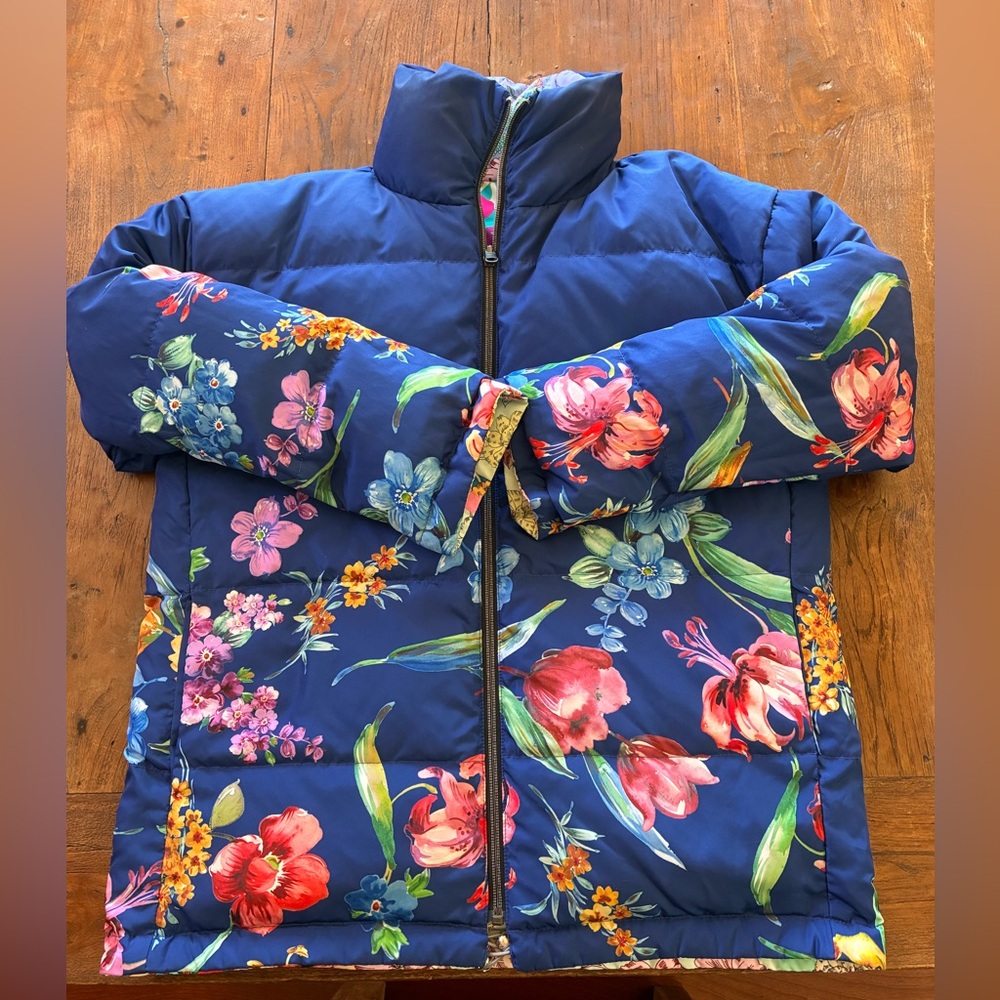 Johnny Was Reversible Multi-color Floral Puffer Jacket - Picture 3 of 8